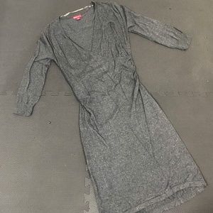 🟥 2 FOR $20 SALE Merona Dark Gray Sweater Wrap Dress